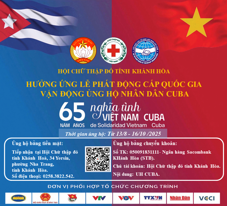 Hội Chữ thập đỏ tỉnh Khánh Hoà hưởng ứng Lễ phát động cấp quốc gia Quốc Gia vận động ủng hộ nhân dân Cuba